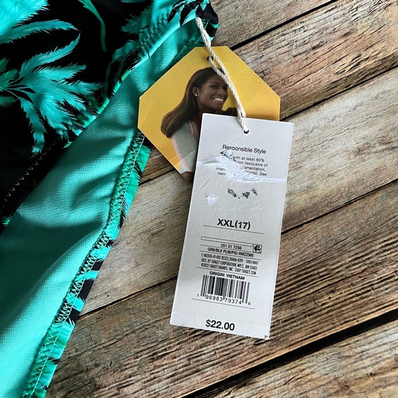NWT Fe Noel Target Feathered Palm Print High Leg Cheeky Bikini Bottom Size XXL - Picture 8 of 11
